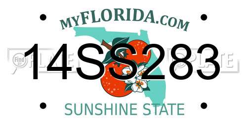 14SS283 Florida License Plate