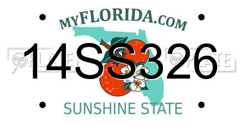14SS326 Florida License Plate