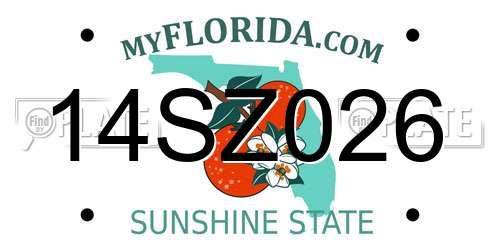 14SZ026 Florida License Plate