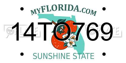 14TO769 Florida License Plate