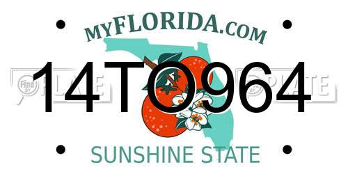 14TO964 Florida License Plate