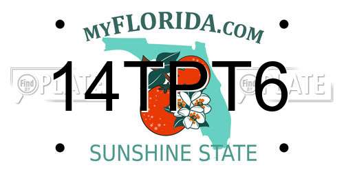 14TPT6 Florida License Plate