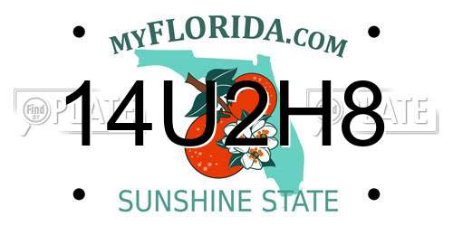 14U2H8 Florida License Plate