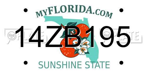 14ZB195 Florida License Plate
