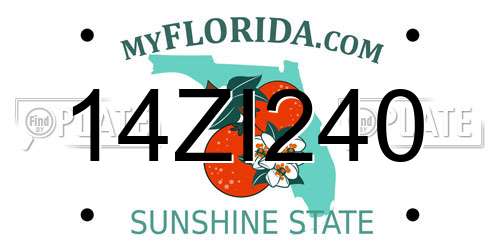 14ZI240 Florida License Plate