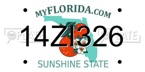 14ZI326 Florida License Plate