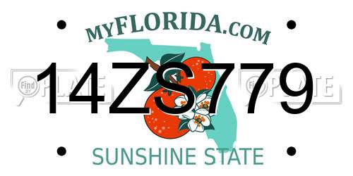 14ZS779 Florida License Plate
