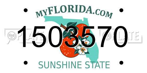 1503570 Florida License Plate