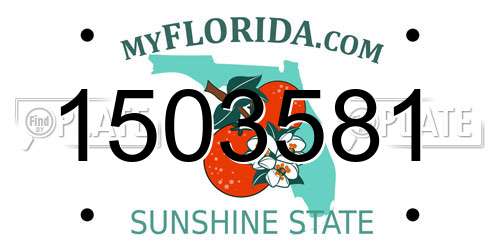 1503581 Florida License Plate