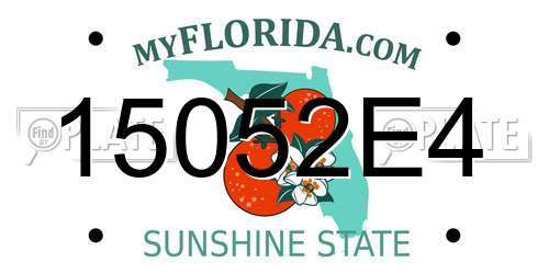 15052E4 Florida License Plate