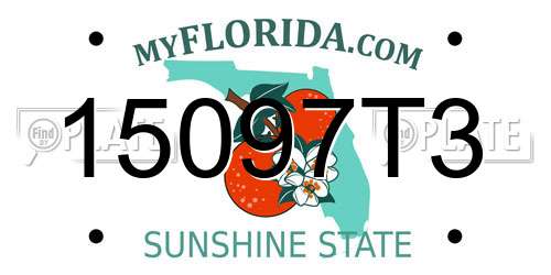 15097T3 Florida License Plate