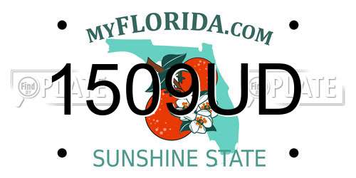 1509UD Florida License Plate