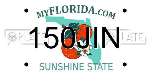 150JIN Florida License Plate