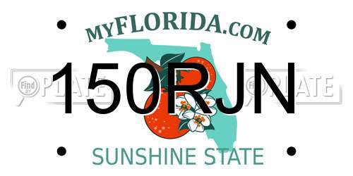 150RJN Florida License Plate