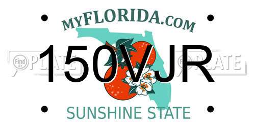 150VJR Florida License Plate
