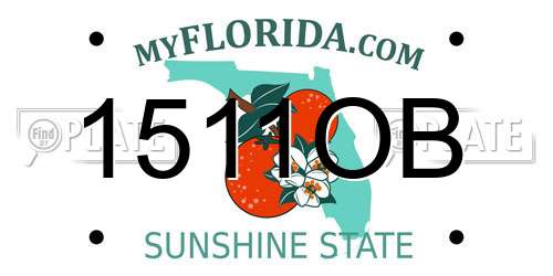 1511OB Florida License Plate