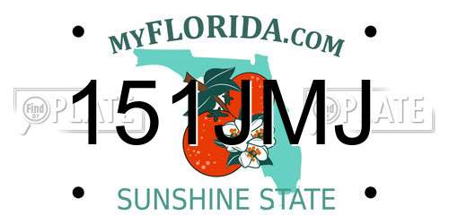 151JMJ Florida License Plate