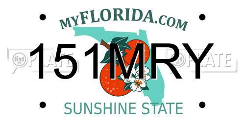 151MRY Florida License Plate