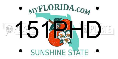 151PHD Florida License Plate