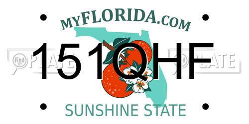 151QHF Florida License Plate