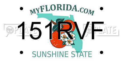 151RVF Florida License Plate