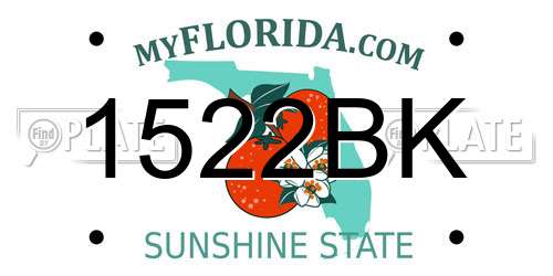1522BK Florida License Plate