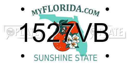 1527VB Florida License Plate