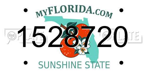 1528720 Florida License Plate