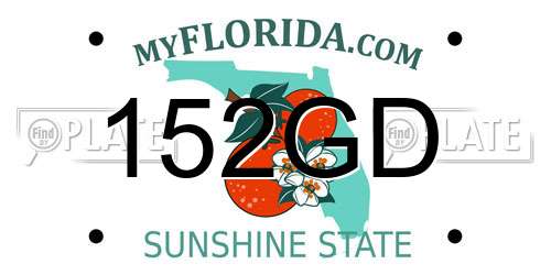 152GD Florida License Plate