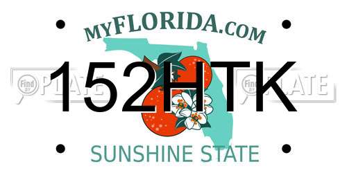 152HTK Florida License Plate