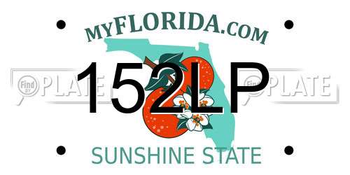 152LP Florida License Plate
