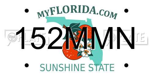 152MMN Florida License Plate