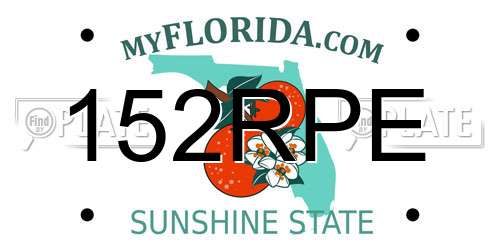 152RPE Florida License Plate