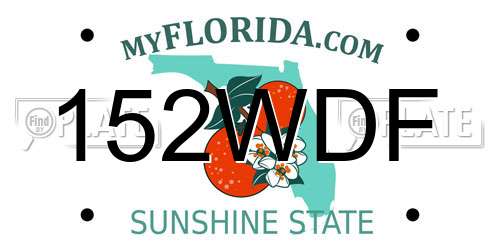 152WDF Florida License Plate