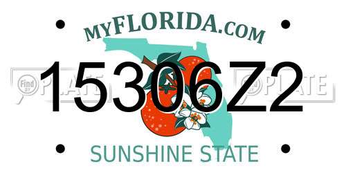 15306Z2 Florida License Plate