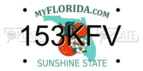 153KFV Florida License Plate