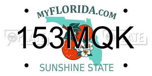 153MQK Florida License Plate