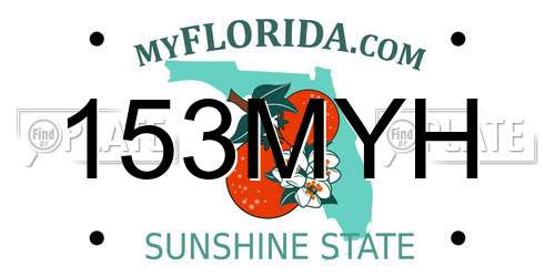 153MYH Florida License Plate