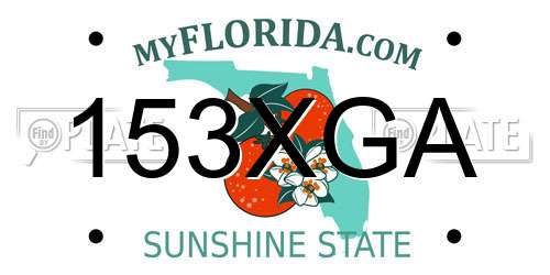 153XGA Florida License Plate