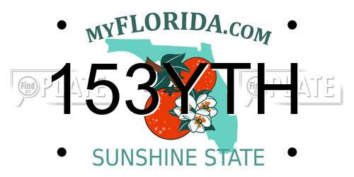 153YTH Florida License Plate