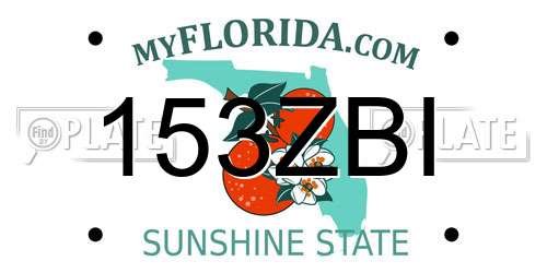 153ZBI Florida License Plate