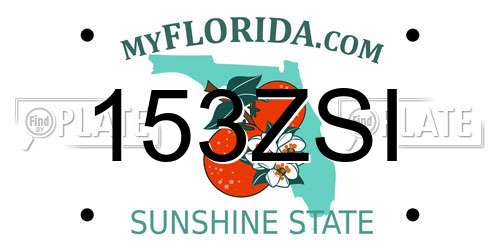 153ZSI Florida License Plate