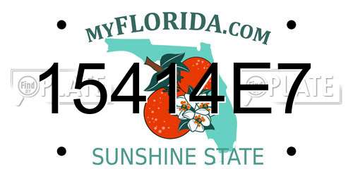 15414E7 Florida License Plate