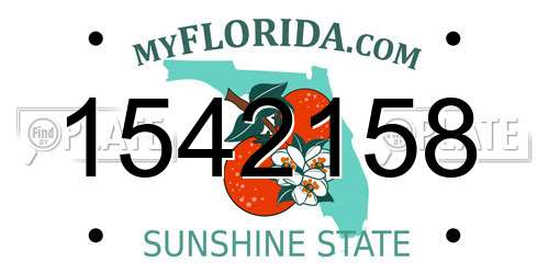 1542158 Florida License Plate