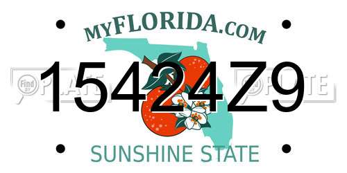 15424Z9 Florida License Plate
