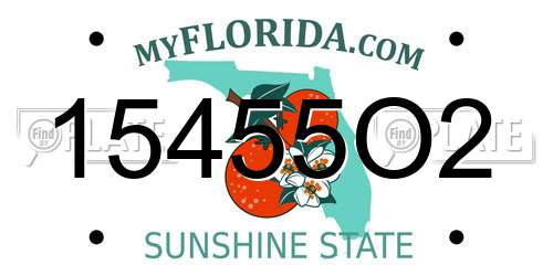 15455O2 Florida License Plate