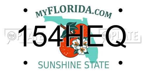 154HEQ Florida License Plate