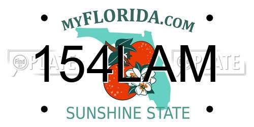 154LAM Florida License Plate