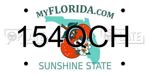 154QCH Florida License Plate