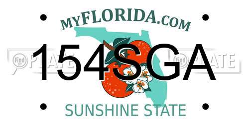 154SGA Florida License Plate
